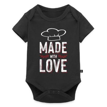 liebe kochen - Baby Premium Kurzarmbody - Schwarz - Vorne
