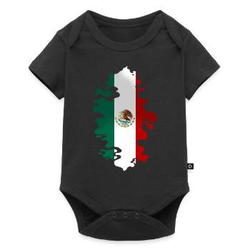 Mexiko Flagge Mexikanische Fahne Mexico Südamerika - Baby Premium Kurzarmbody - Schwarz - Vorne