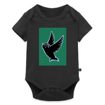 Eule - Baby Premium Kurzarmbody - Schwarz - Vorne