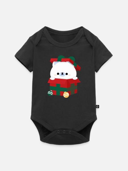 Eisbär Weihnachtsgeschenk - Baby Premium Kurzarmbody - Schwarz