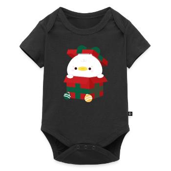 Ente Weihnachtsgeschenk - Baby Premium Kurzarmbody - Schwarz - Vorne