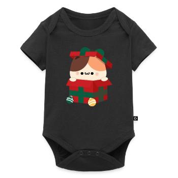 Tortie Cat Christmas Present - Baby Premium short-sleeve bodysuit - black - Front