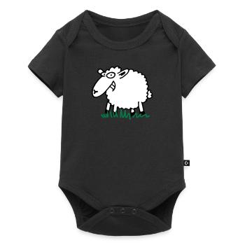 Grinsendes Schaf - Baby Premium Kurzarmbody - Schwarz - Vorne