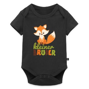 kleiner Bruder Fuchs - Baby Premium Kurzarmbody - Schwarz - Vorne