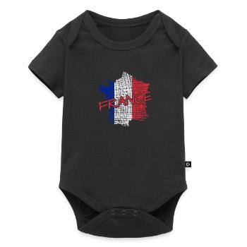 Frankreich France - Baby Premium Kurzarmbody - Schwarz - Vorne