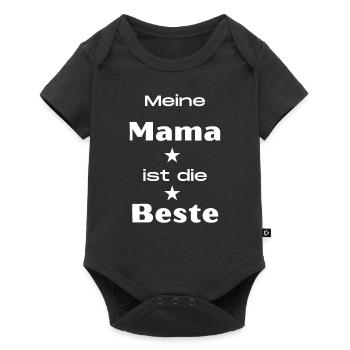 Mama ist die Beste - Baby Premium Kurzarmbody - Schwarz - Vorne
