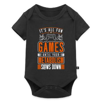 Gamer PC Computerspiel Games - Baby Premium Kurzarmbody - Schwarz - Vorne