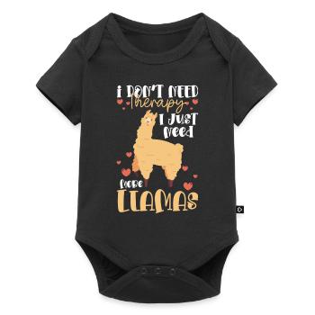 Lama Ferme Animal Doux - Body à manches courtes Premium Bébé - noir - Devant
