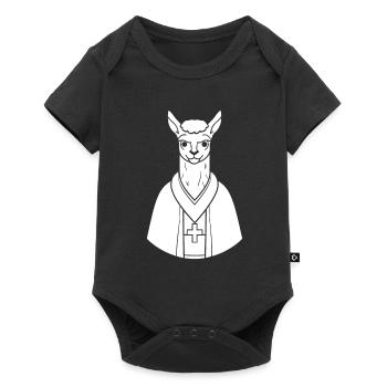 Christian Christianity Lama - Baby Premium short-sleeve bodysuit - black - Front