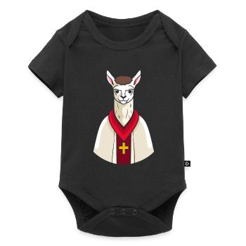 Christian Christianity Lama - Baby Premium short-sleeve bodysuit - black - Front