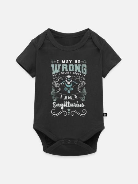 Horoskop Sternbild - Baby Premium Kurzarmbody - Schwarz