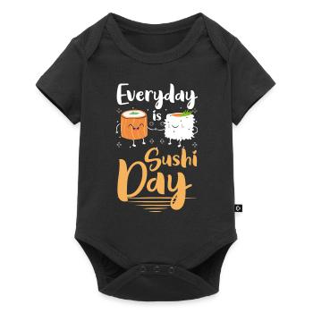 Sushi Yummy Chopsticks - Baby Premium short-sleeve bodysuit - black - Front