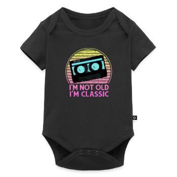 Je ne suis pas vieux Je suis classique Retro Vintage Tape - Body à manches courtes Premium Bébé - noir - Devant