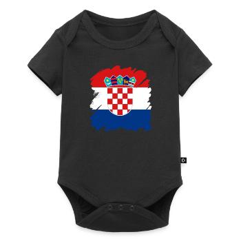 Drapeau de la Croatie Adriatique Zagreb Drapeau de la Croatie - Body à manches courtes Premium Bébé - noir - Devant
