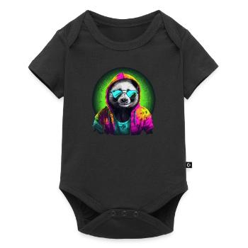 Panda Bear Sunglasses Bamboo Cool Panda - Baby Premium short-sleeve bodysuit - black - Front