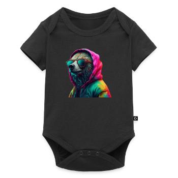 Bear with Sunglasses Colorful Cool Bears Forest Animal - Baby Premium short-sleeve bodysuit - black - Front