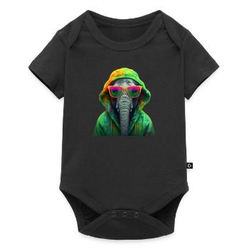 Elephant Africa Asia Animal Cool Elephants Colorful - Baby Premium short-sleeve bodysuit - black - Front