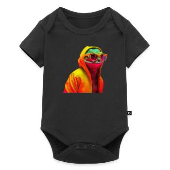 Gecko with Sunglasses Colorful Cool Reptiles - Baby Premium short-sleeve bodysuit - black - Front