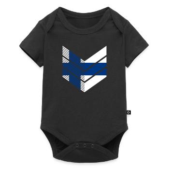Drapeau de la Finlande Suomi Drapeau finlandais Look utilisé - Body à manches courtes Premium Bébé - noir - Devant