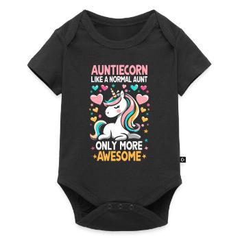 Tante, Tante, Licorne - Body à manches courtes Premium Bébé - noir - Devant