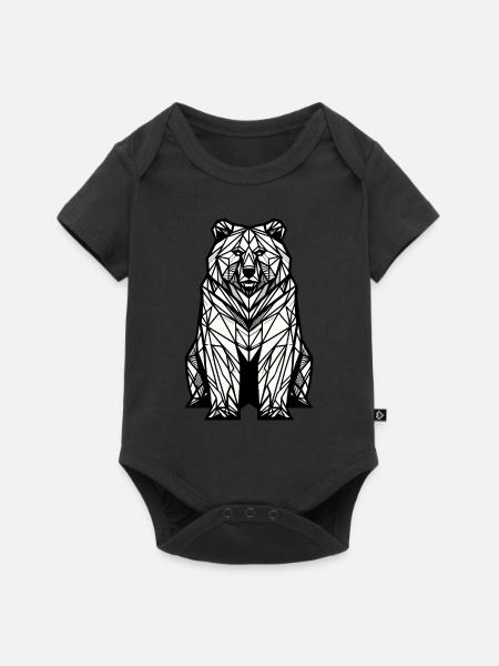 Bär Polygon - Baby Premium Kurzarmbody - Schwarz