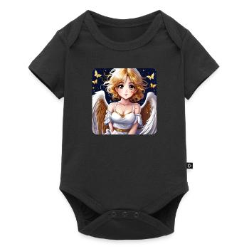 Mignon petit ange avec des papillons - Body à manches courtes Premium Bébé - noir - Devant