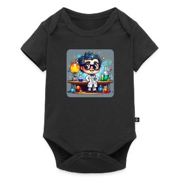 Cute professor with glasses in lab - Baby Premium short-sleeve bodysuit - black - Front