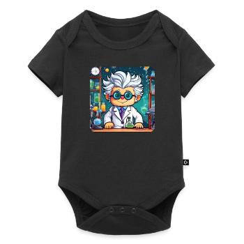 Cute professor with white hair and glasses - Baby Premium short-sleeve bodysuit - black - Front