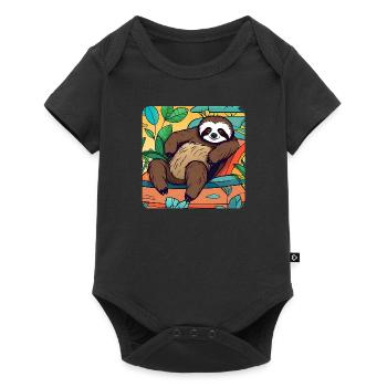 Paresseux détendu - Body à manches courtes Premium Bébé - noir - Devant