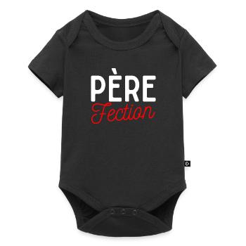 père fection perfection idée cadeau humour papa - Body à manches courtes Premium Bébé - noir - Devant