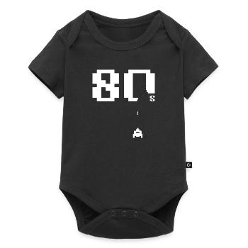 80er Jahre - Baby Premium Kurzarmbody - Schwarz - Vorne