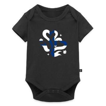 Finlande Drapeau Suomi Drapeau finlandais utilisé Look - Body à manches courtes Premium Bébé - noir - Devant