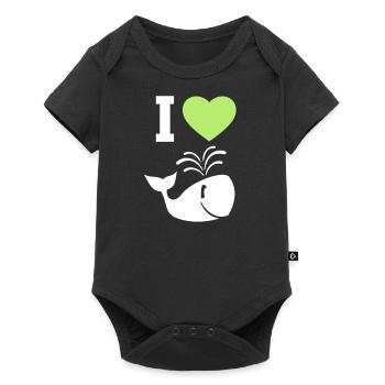 I love whales! - Baby Premium short-sleeve bodysuit - black - Front