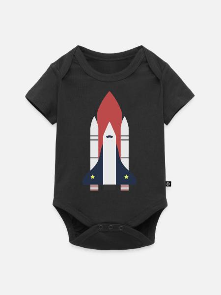 Rakete Weltraum Geschenk Idee - Baby Premium Kurzarmbody - Schwarz