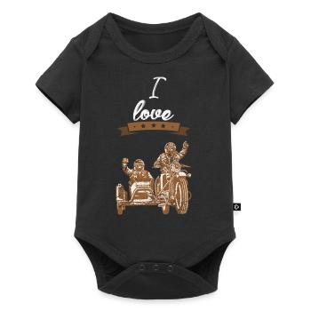J'adore cadeau moto sidecar J'adore - Body à manches courtes Premium Bébé - noir - Devant