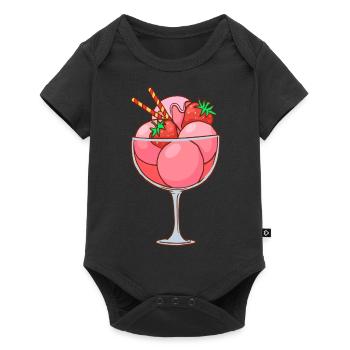 Crème glacée, crème glacée, crème glacée, crème glacée, boule, crème glacée, sundae - Body à manches courtes Premium Bébé - noir - Devant
