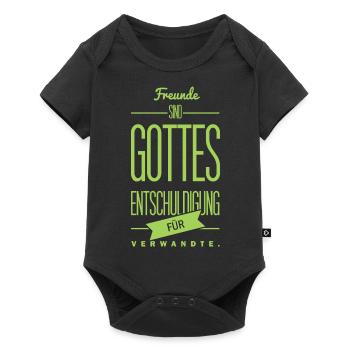 Spruch: Gottes Entschuldigung - Body à manches courtes Premium Bébé - noir - Devant