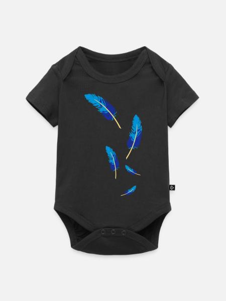 feder leicht fliegen luftig fluffig - Baby Premium Kurzarmbody - Schwarz