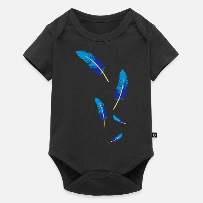 feder leicht fliegen luftig fluffig - Baby Premium Kurzarmbody - Schwarz