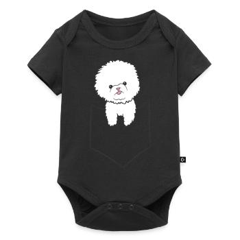 Bichon Frise Chien Dans Le Sac - Body à manches courtes Premium Bébé - noir - Devant
