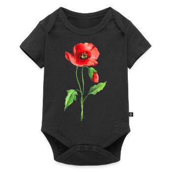 Flower - Baby Premium short-sleeve bodysuit - black - Front