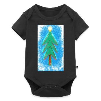 Weihnachtsbaum - Baby Premium Kurzarmbody - Schwarz - Vorne