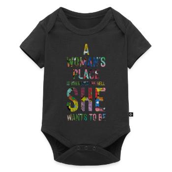 Ein Frauenplatz - Feminismus - Baby Premium Kurzarmbody - Schwarz - Vorne