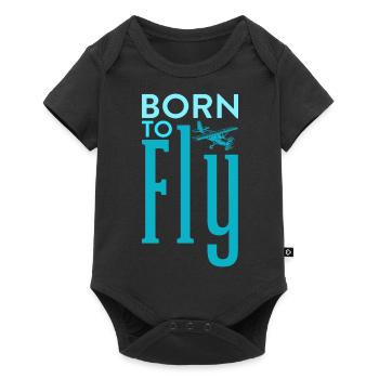 Born to Fly Pilot Aviation - Baby Premium short-sleeve bodysuit - black - Front