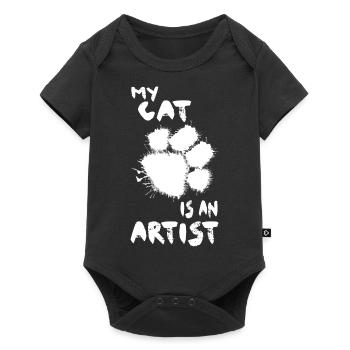 Chat Mignon Animal Art Patte Pattes Dicton - Body à manches courtes Premium Bébé - noir - Devant