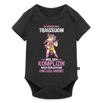 Trauzeugin - Baby Premium Kurzarmbody - Schwarz - Vorne