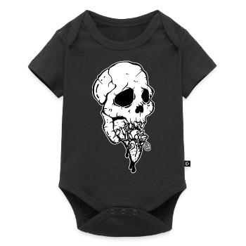Skull and insect on the tongue - Baby Premium short-sleeve bodysuit - black - Front