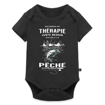 Pas Besoin de Thérapie, Besoin d'Aller à la Pêche - Body à manches courtes Premium Bébé - noir - Devant