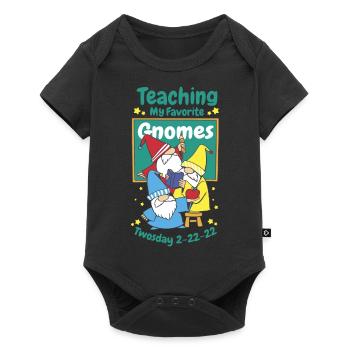 Teaching my favourite Gnomes twosday Teaching my f - Baby Premium Kurzarmbody - Schwarz - Vorne