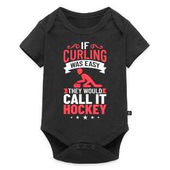Curling Sports Game Player Curling Stones Ice - Baby Premium short-sleeve bodysuit - black - Front
